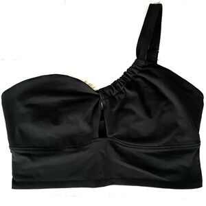 Wild Fable One Shoulder Crop Top Black Size Large